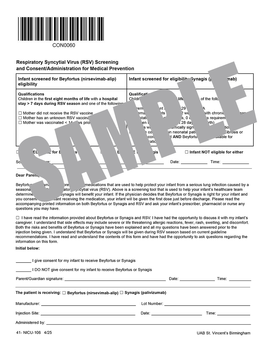 RSV SCREENING AND CONSENT