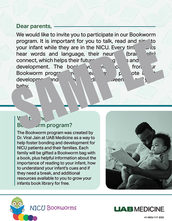 DEAR PARENT NICU BOOKWORM