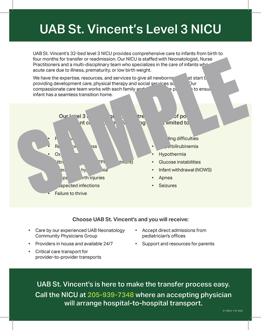 NICU LEVEL 3 FLYER