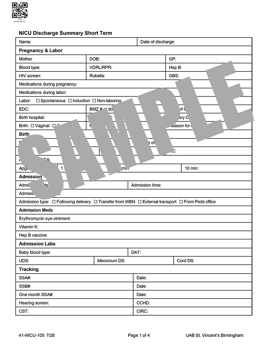 DISCHARGE SUMMARY SHORT