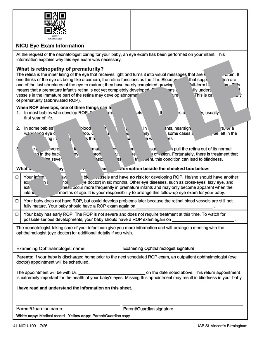 EYE EXAM INFORMATION