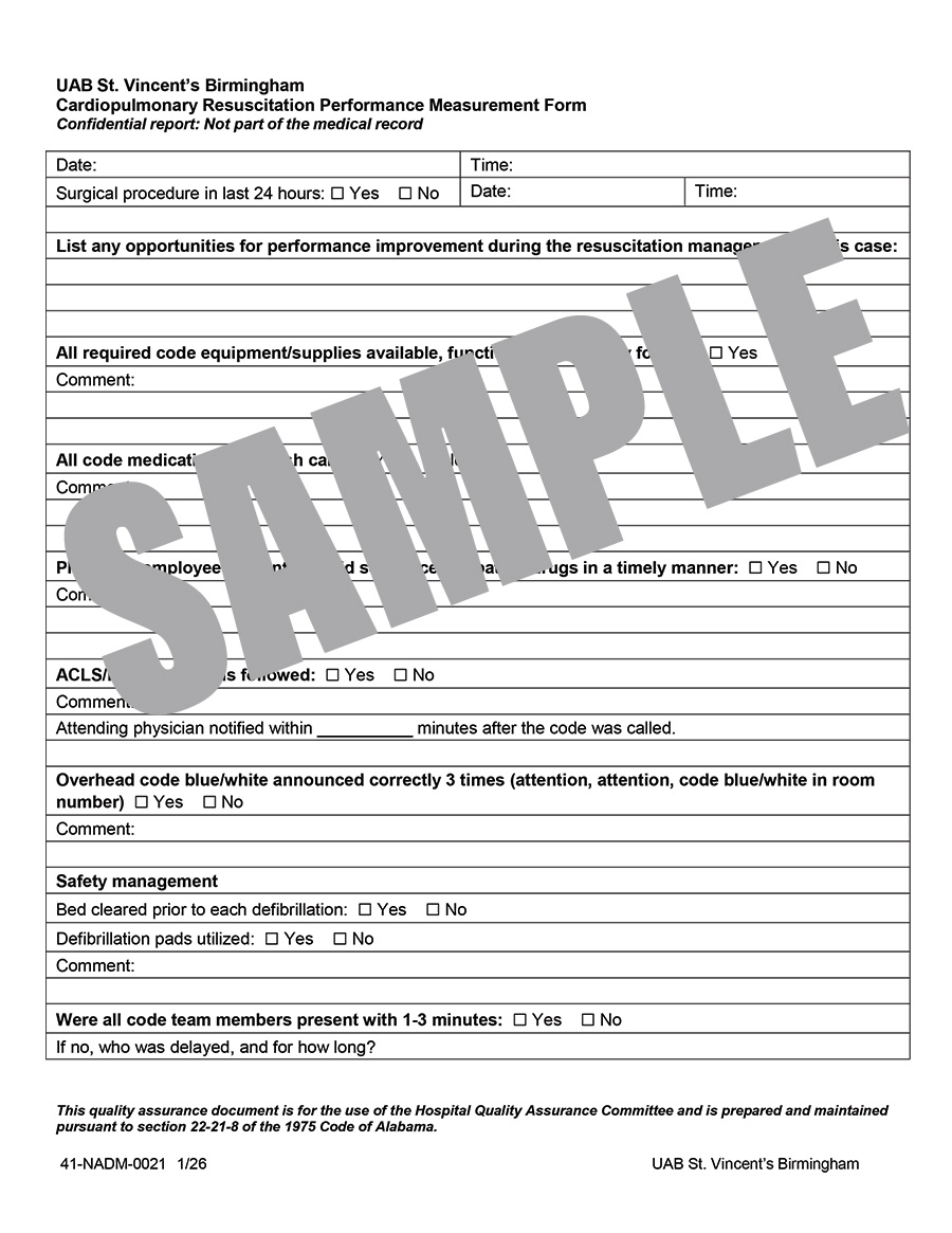 CODE BLUE DEBRIEF (CARDIOPULMONARY RESUSCITATION QUALITY)