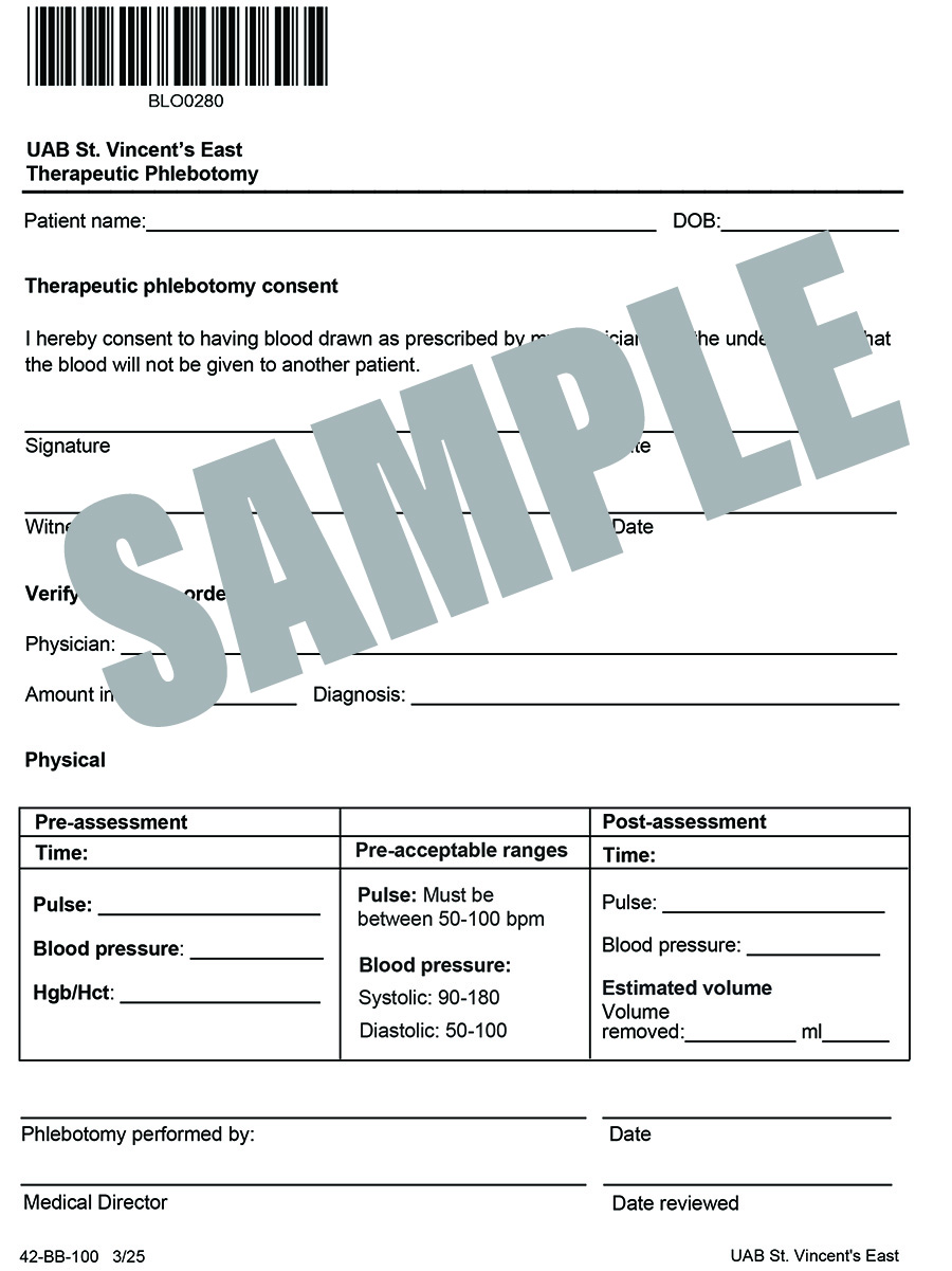 THERAPEUTIC PHLEBOTOMY CONSENT