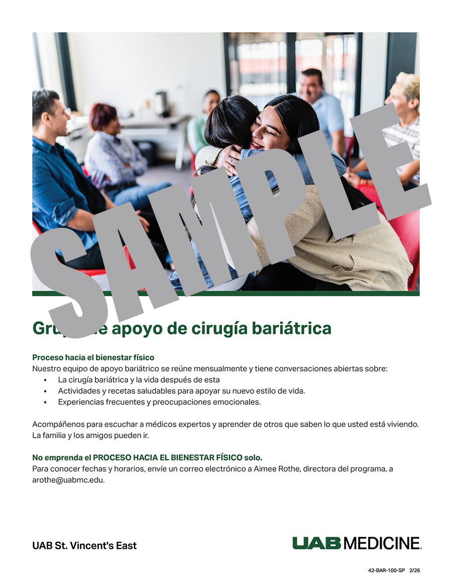 BARIATRICS SUPPORT GROUP FLYER - SPANISH