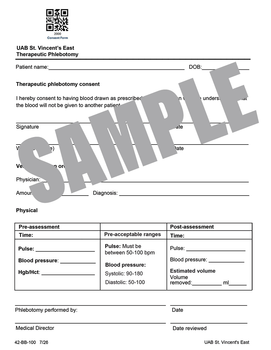 THERAPEUTIC PHLEBOTOMY CONSENT