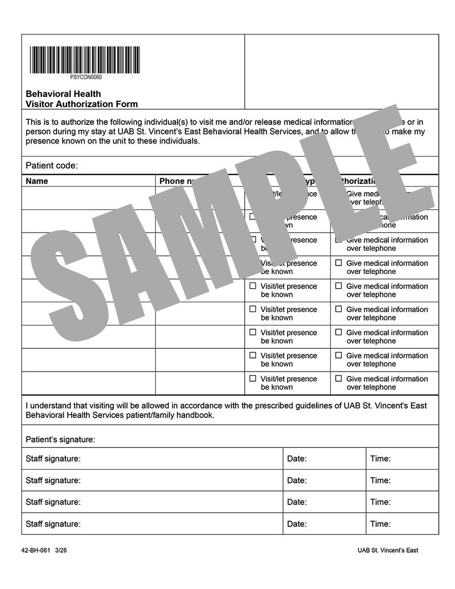 VISITOR AUTHORIZATION FORM