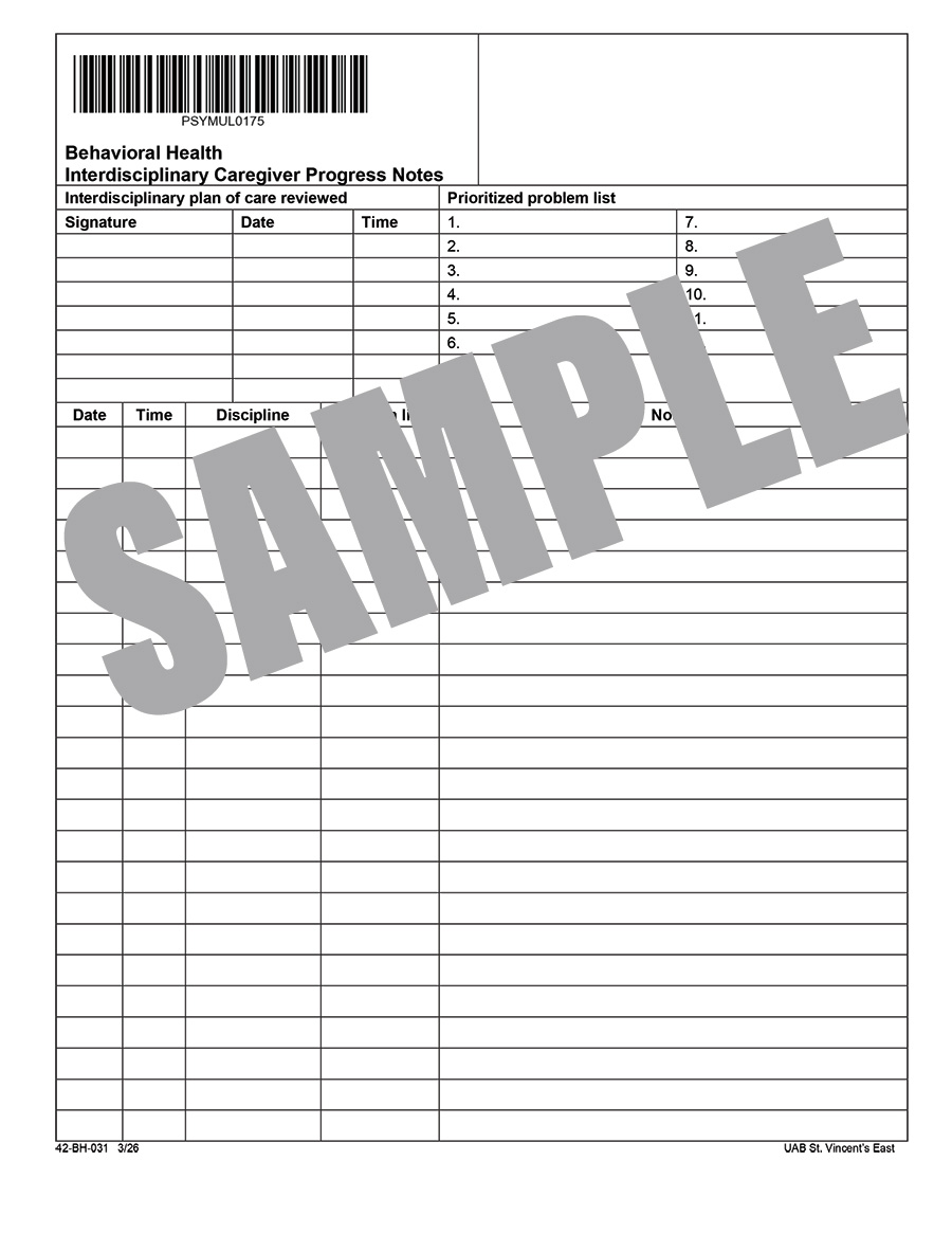 INTERDISCIPLINARY CAREGIVER PROGRESS NOTE