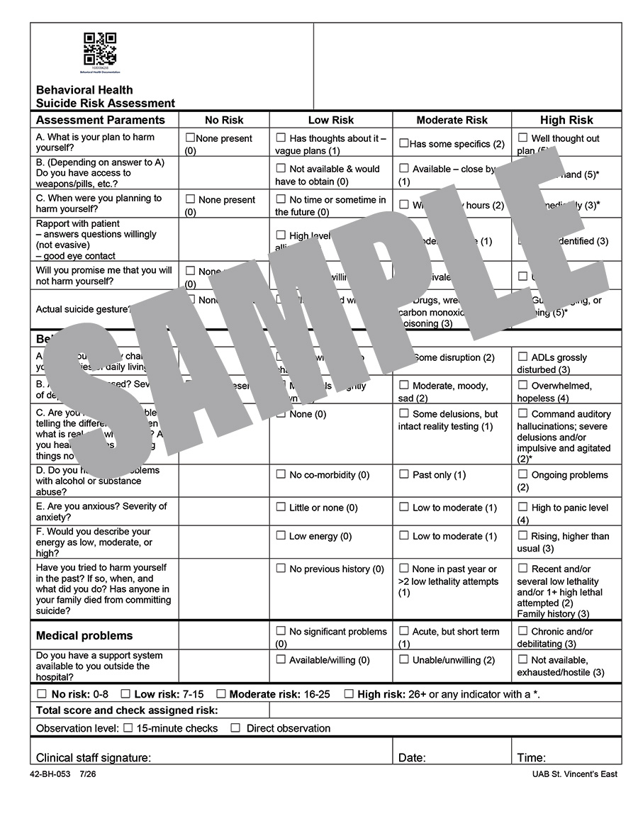 SUICIDE RISK ASSESSMENT