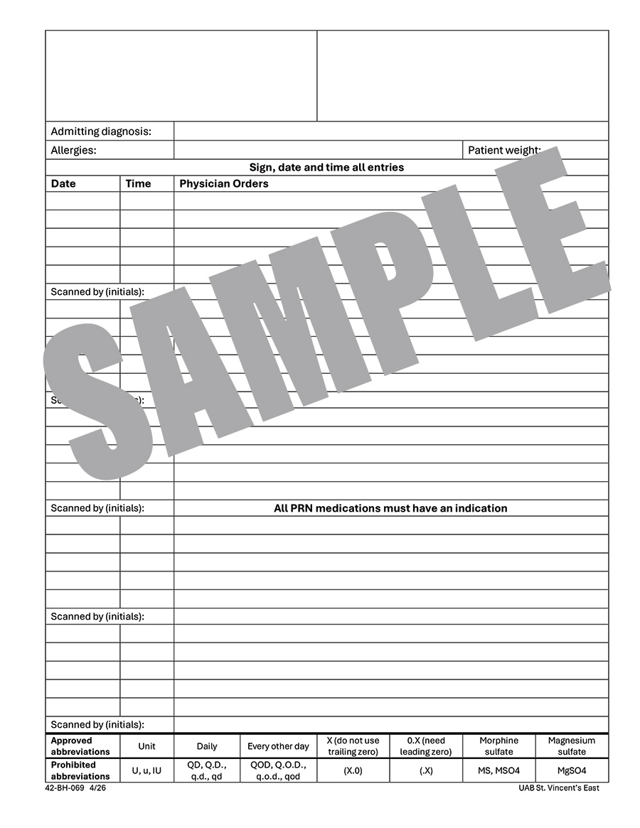BEH HEALTH PHYSICIAN ORDERS