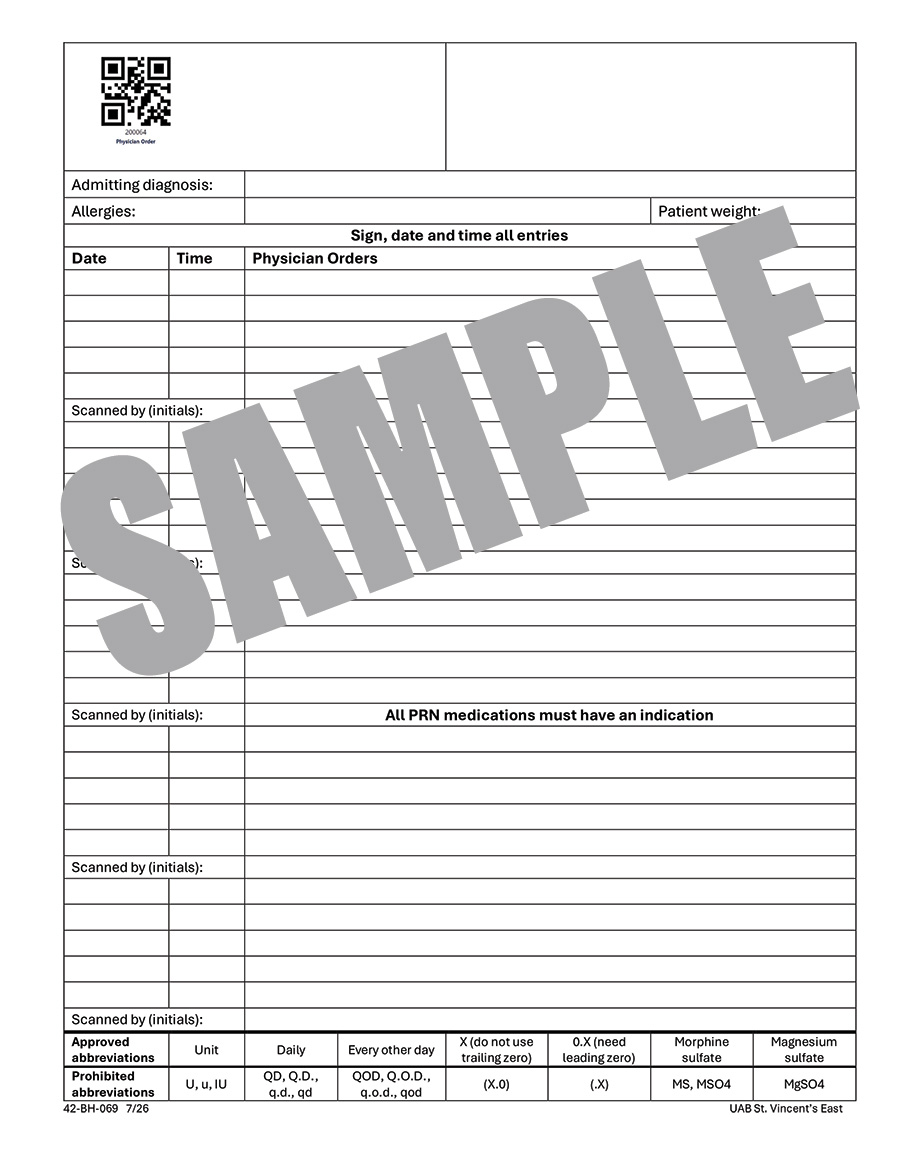 BEH HEALTH PHYSICIAN ORDERS