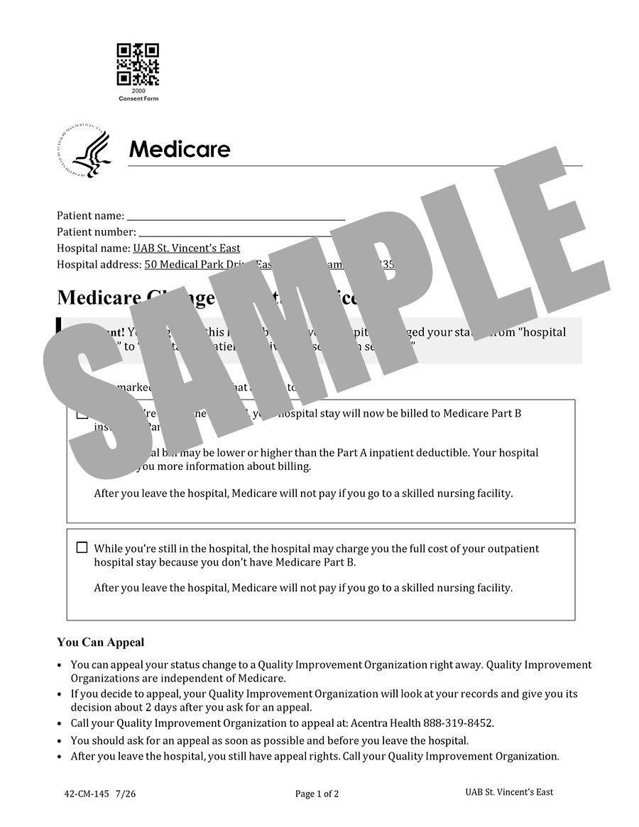MEDICARE CHANGE OF STATUS NOTICE