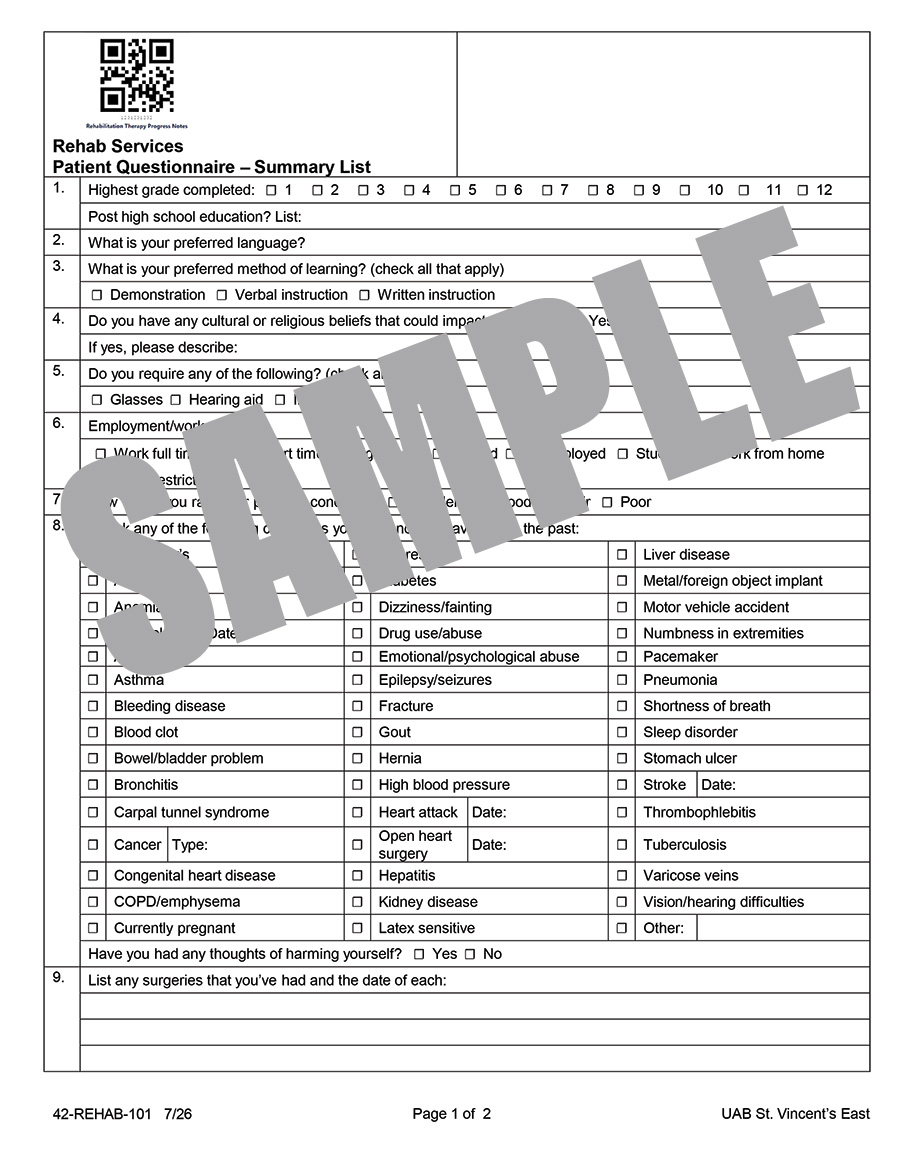 PATIENT QUESTIONNAIRE