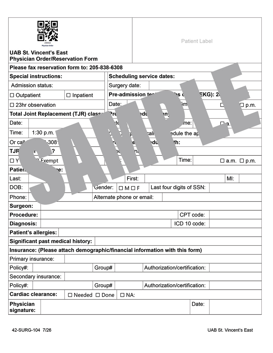 ORTHO SURGERY REGISTRATION