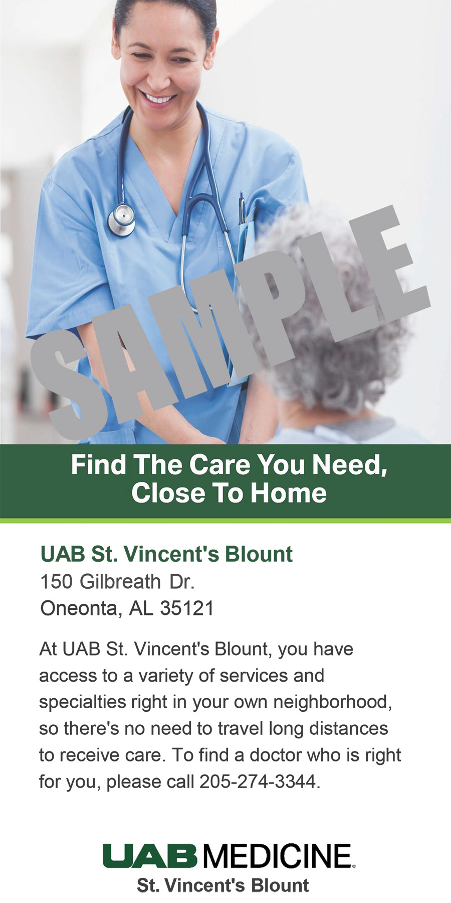 BLOUNT SERVICES RACK CARD