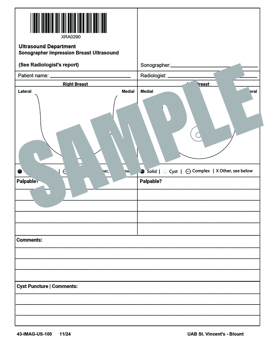 SONNOGRAPHER IMPRESSION BREAST US