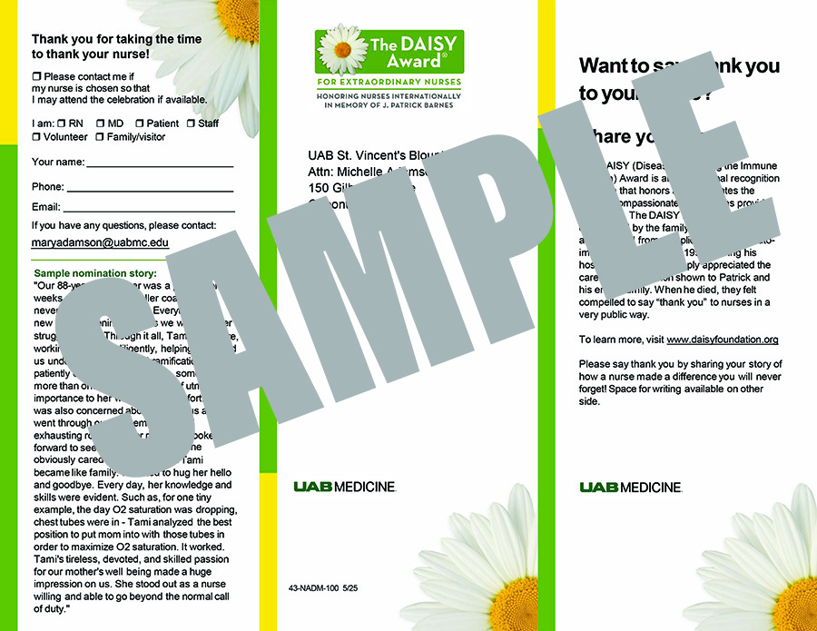 DAISY AWARD NOMINATION