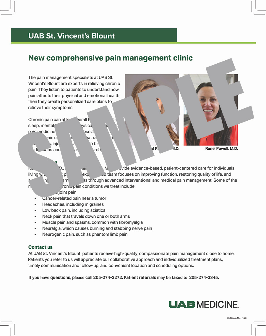 PAIN MANAGEMENT FLYER