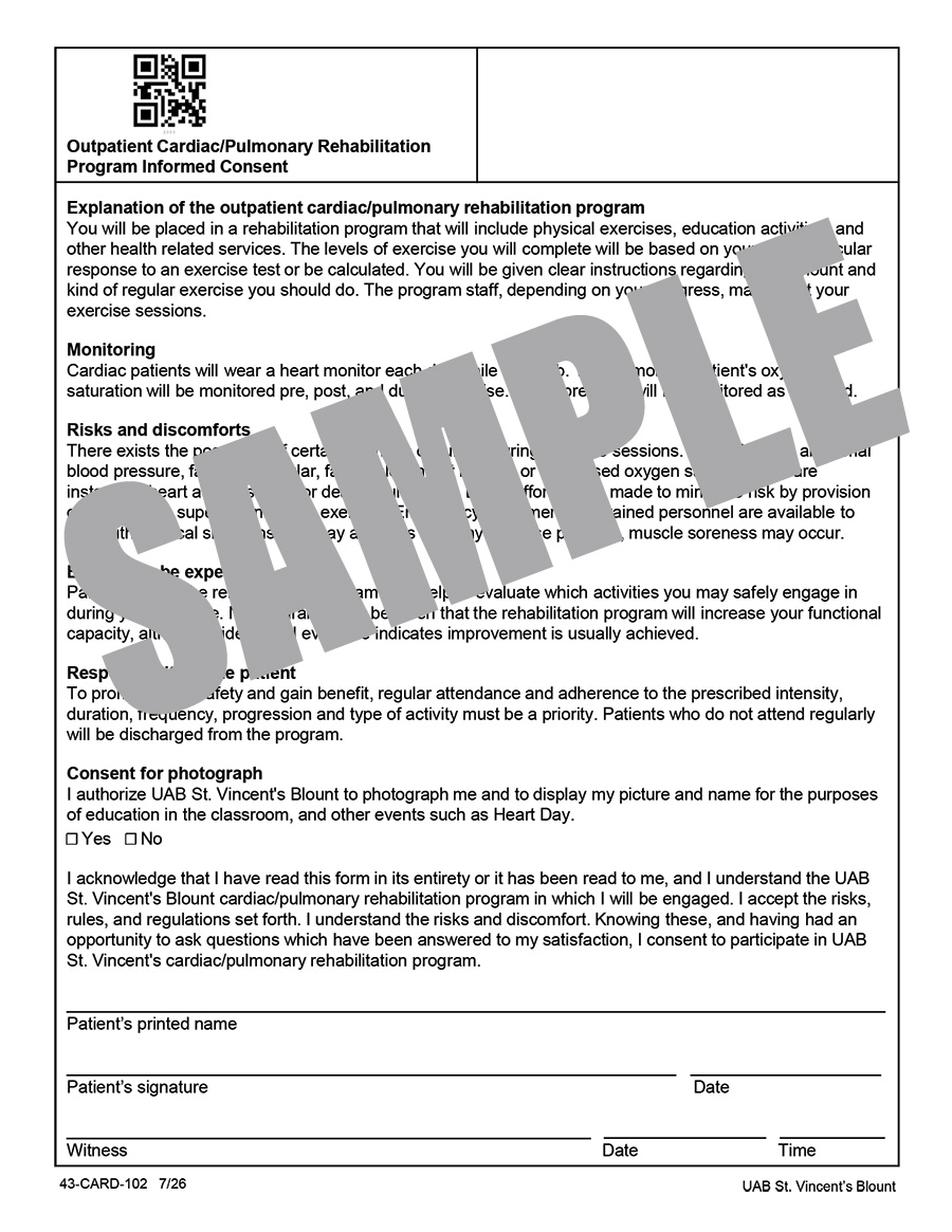 INFORMED CONSENT OP CARDIC PULM REHAB
