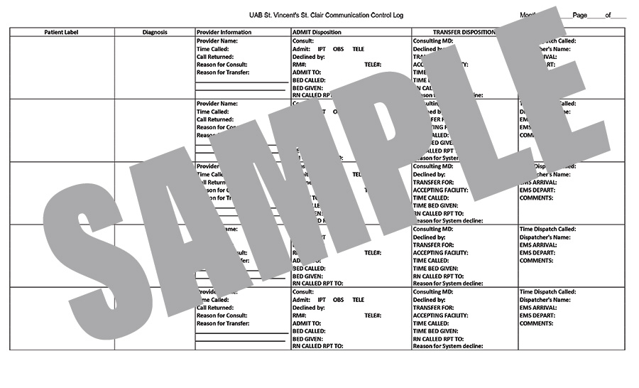 ST. CLAIR ED MD CALL LOG