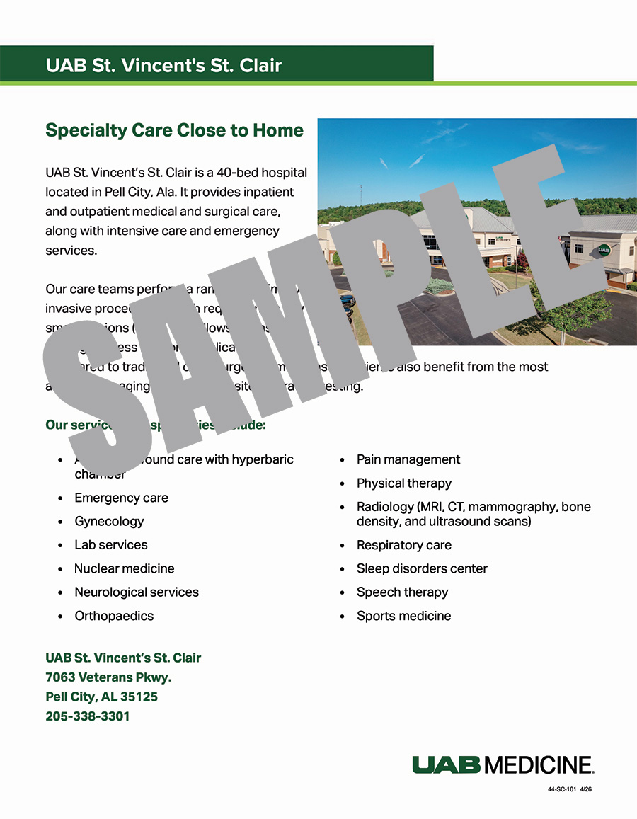 ST. CLAIR SPECIALTY SERVICES FLYER