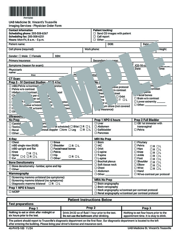 IMAGING PHYSICIAN ORDERS