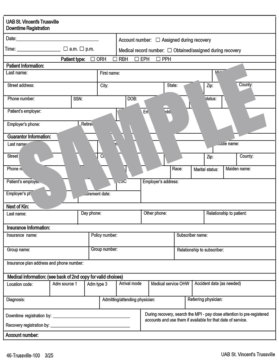 DOWNTIME REGISTRATION FORM