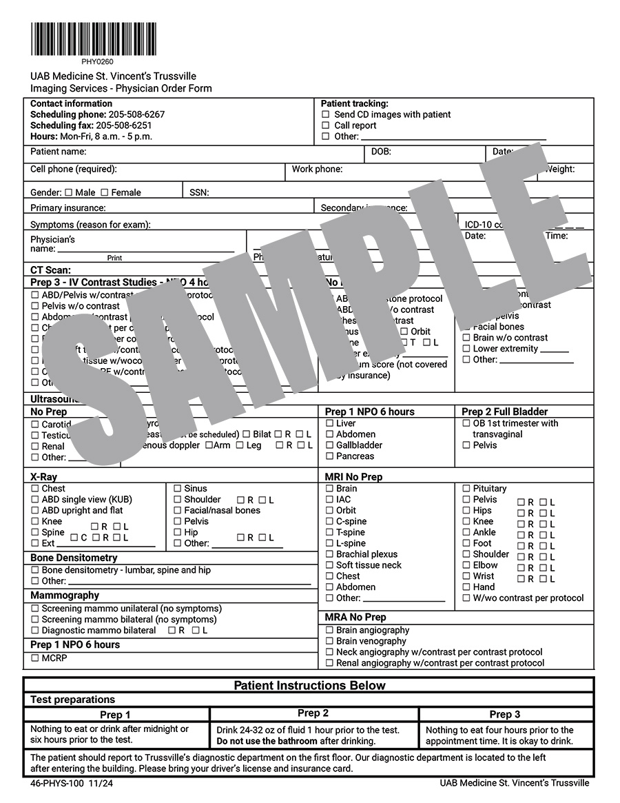 IMAGING PHYSICIAN ORDERS