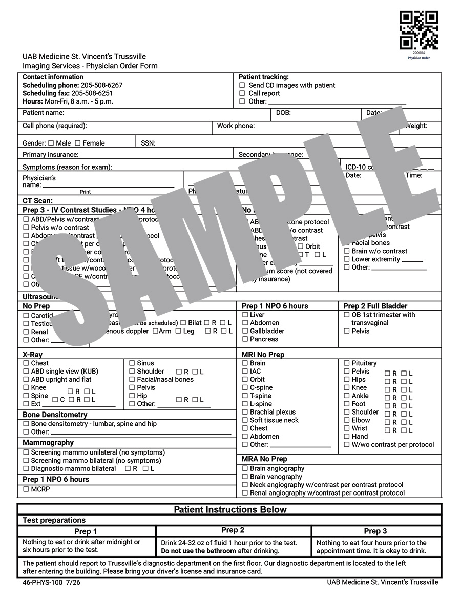 IMAGING PHYSICIAN ORDERS