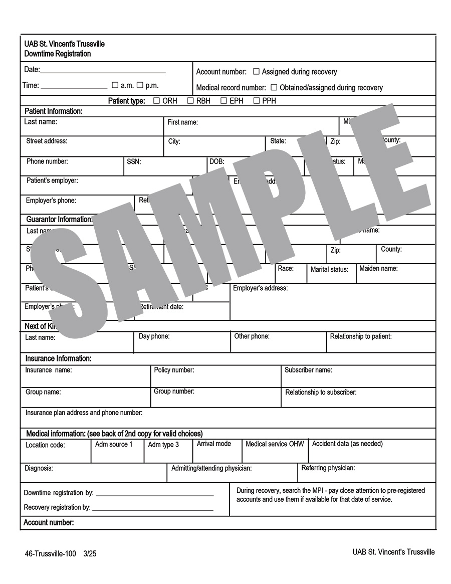 DOWNTIME REGISTRATION FORM