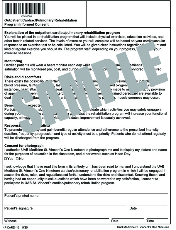 INFORMED CONSENT - OP CARDIAC REHAB PROGRAM