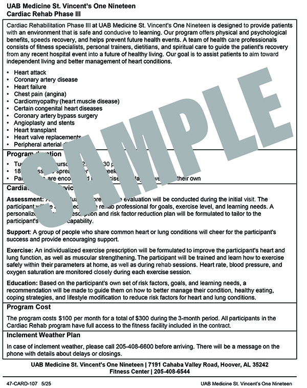 CARDIAC REHAB PHASE III PROGRAM