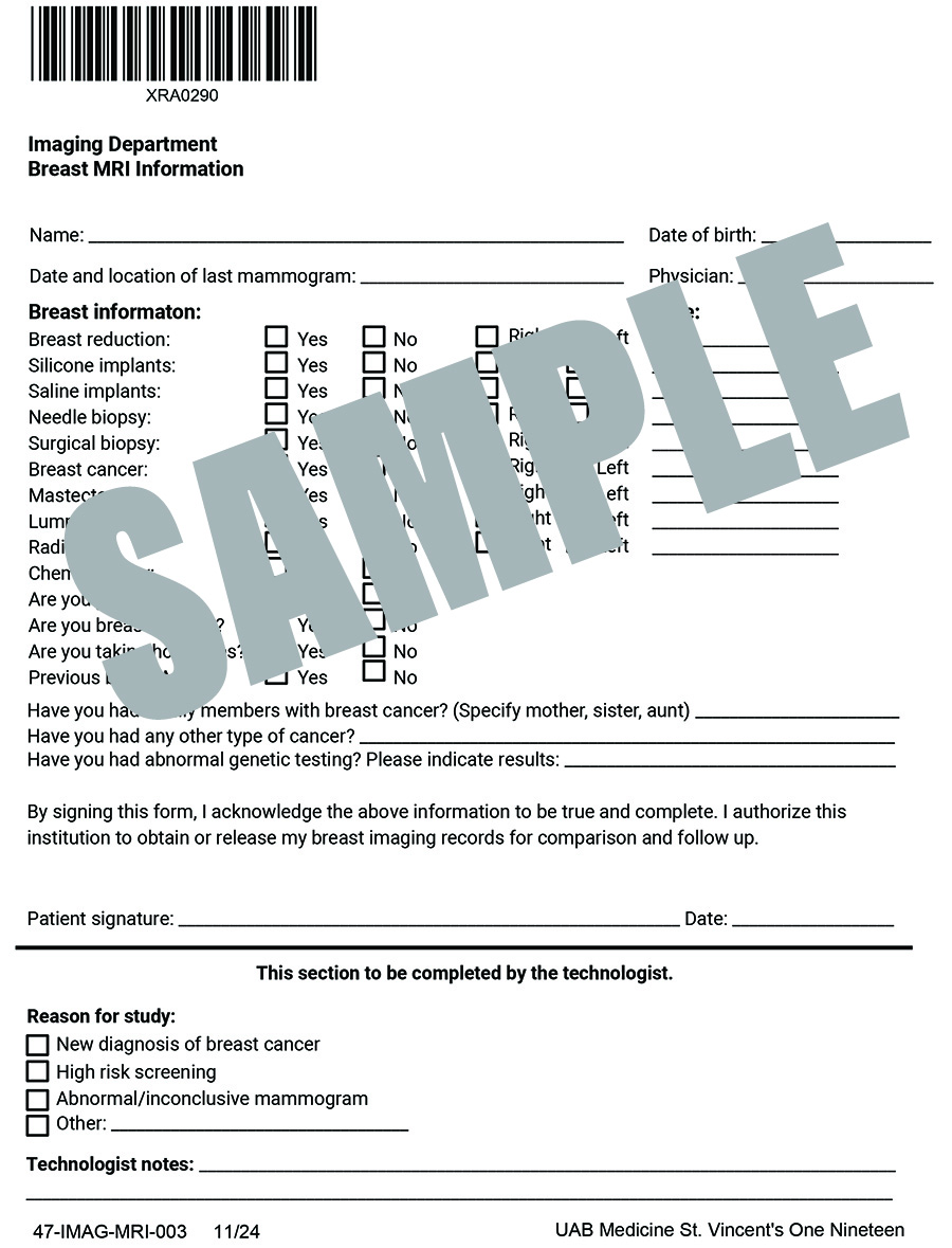 BREAST MRI INFORMATION