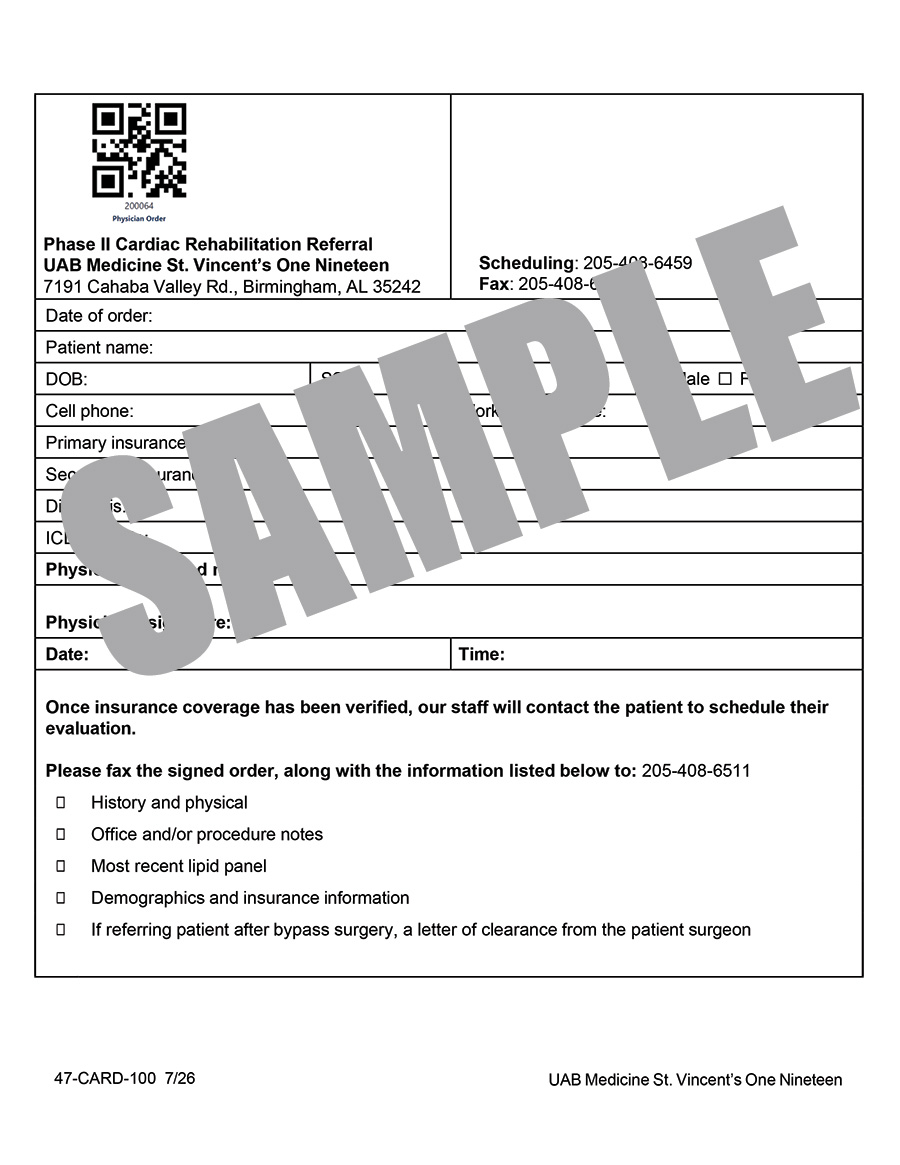 PHASE II CARDIAC REHAB REFERRAL