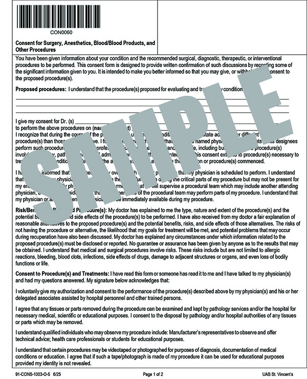 CONSENT FOR SURGERY, ANESTHETICS, BLOOD PROD, OTHER PROD_ORANGE-5