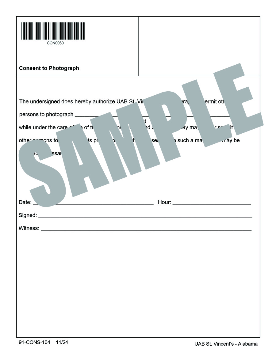 CONSENT TO PHOTOGRAPH