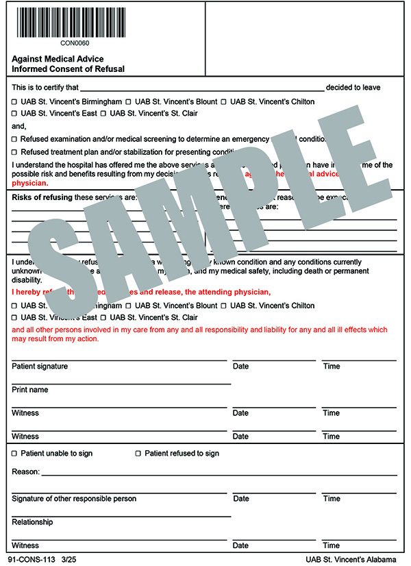 AGAINST MEDICAL ADVICE