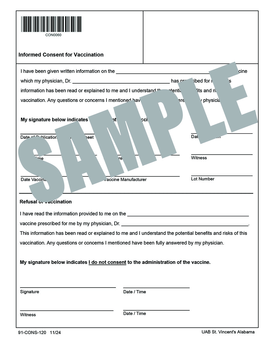 INFORMED CONSENT FOR VACCINATION