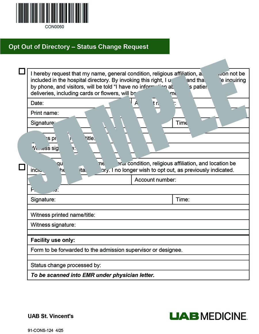 OPT OUT FORM