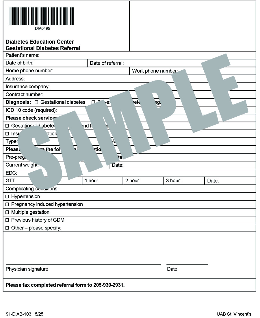 GESTATIONAL DIABETES REFERRAL