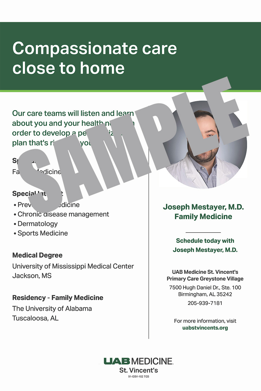 JOSEPH MESTAYER, M.D. POSTER