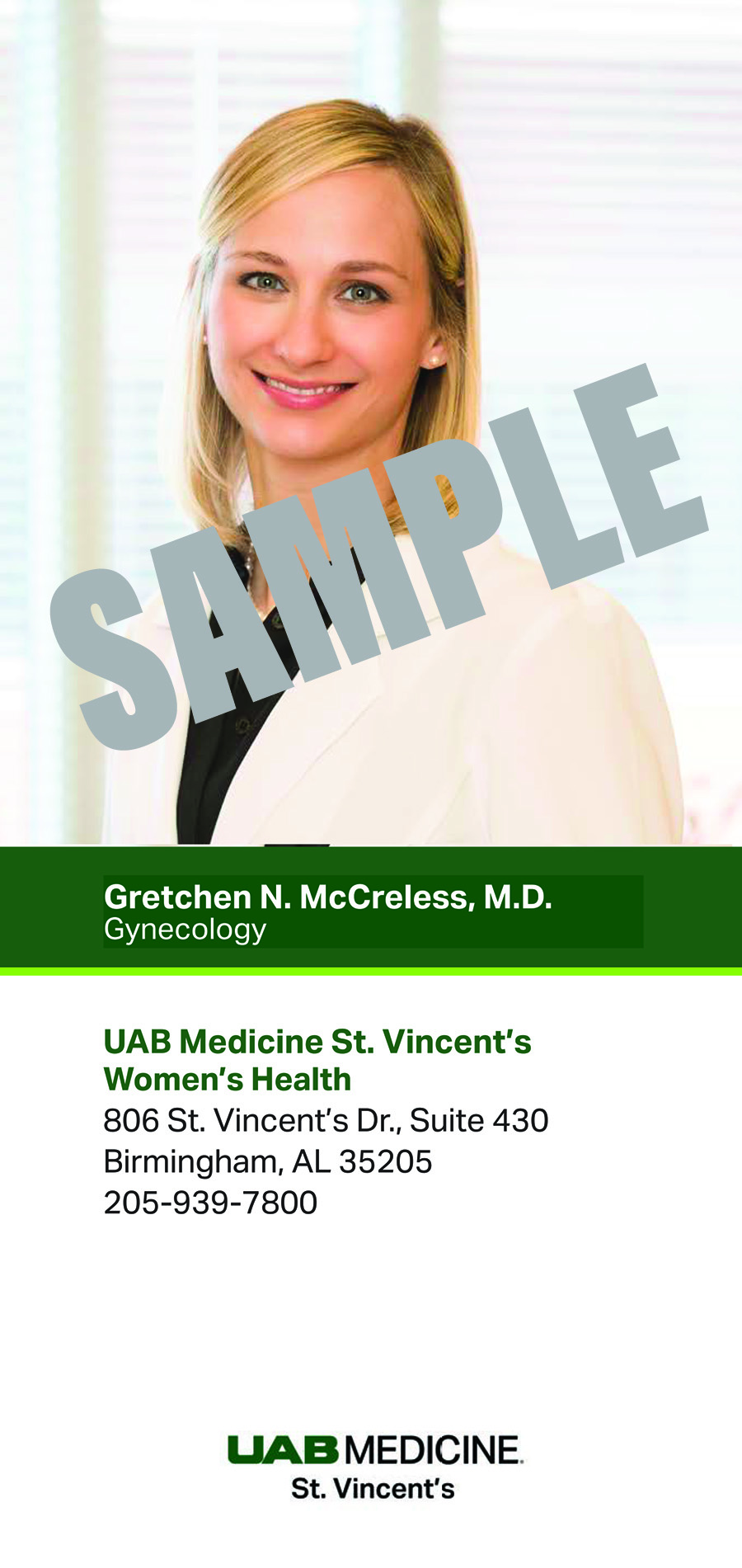 GRETCHEN McCRELESS, M.D. BIOCARD