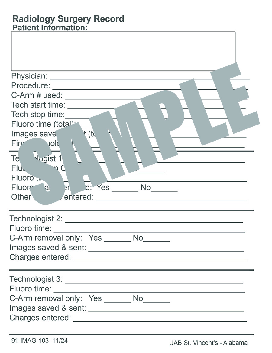 IMAGING SURGERY REPORT
