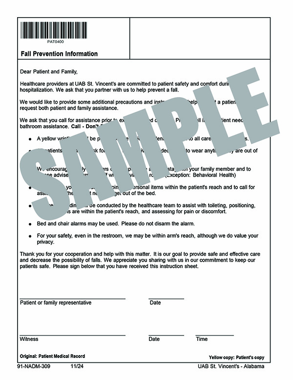 FALL PREVENTION INFORMATION