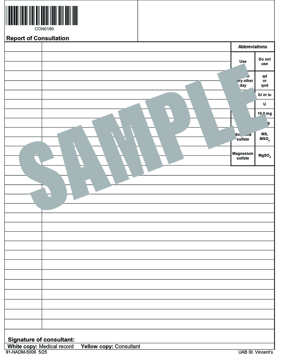 REPORT OF CONSULTATION