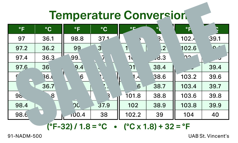 TEMP, HEIGHT & WEIGH CONVERSION BADGE BUDDY