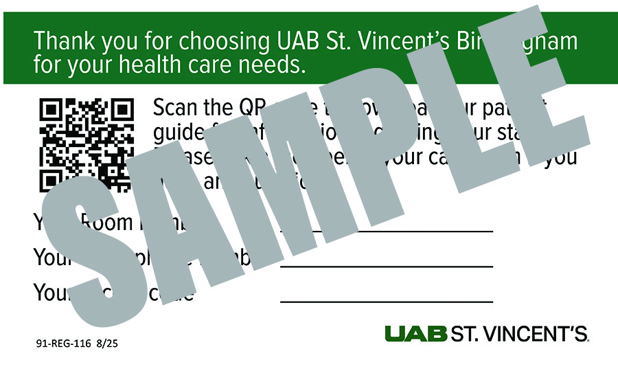 PATIENT GUIDE CARDS - BIRMINGHAM