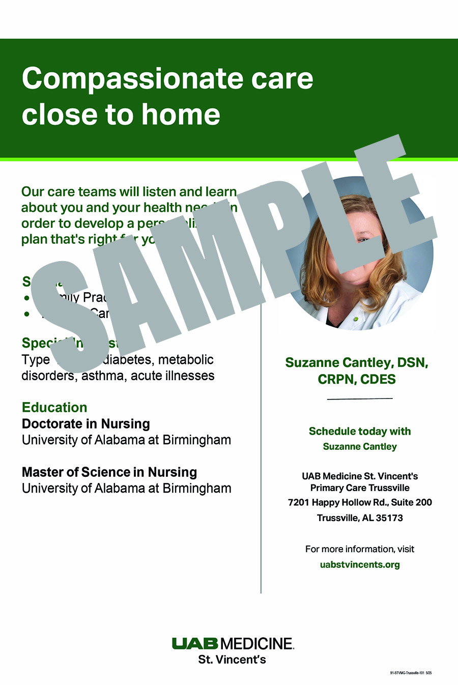 SUZANNE CANTLEY, CRNP POSTER