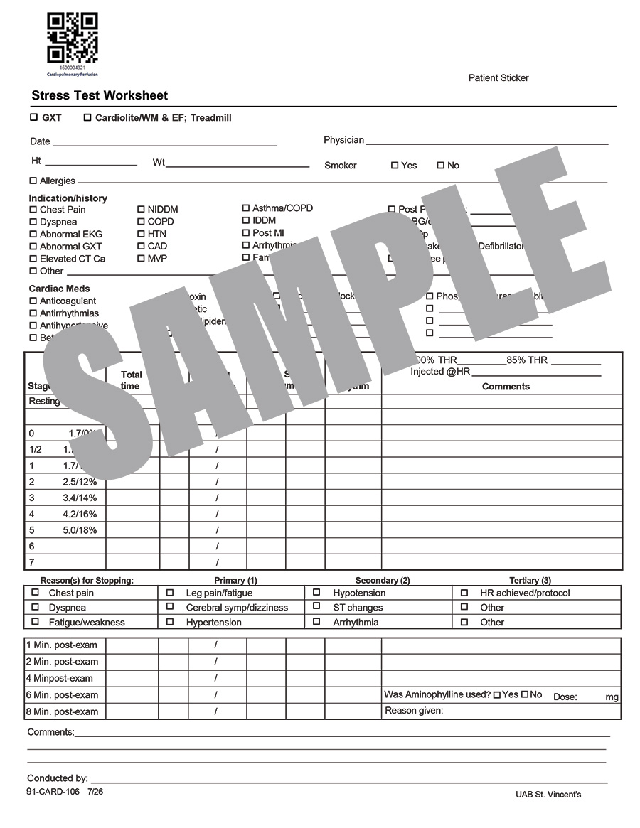 STRESS TEST WORKSHEET