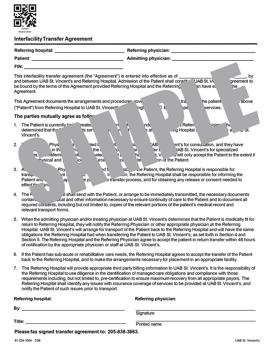 INTERFACILITY TRANSFER AGREEMENT