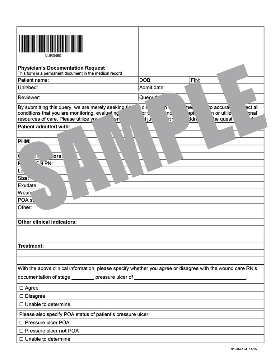 PRESSURE ULCER STAGING AND POA QUERY